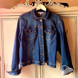Denim stretch Jean Jacket bomber style NEW XL - fits  size 14/16